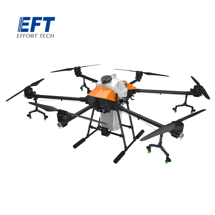 

EFT remote control aircrat 30L agricultural drone crop sprayer farm seed planter machine with 4k hd camera big tank drones, Orange + black
