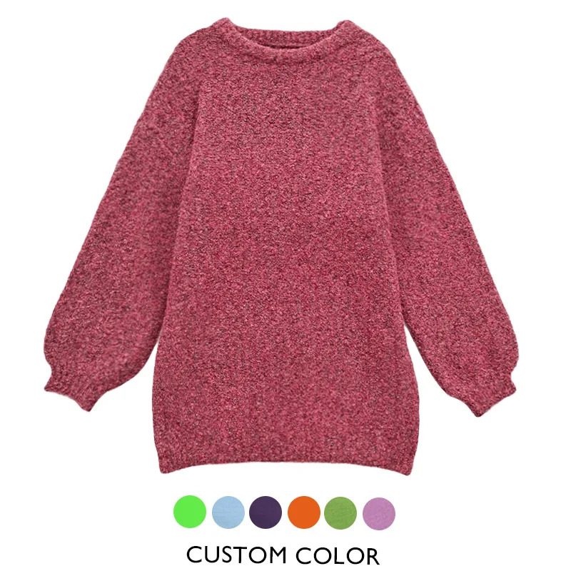 

Fashion o Neck import pattern Polka dot sweater Women's casual Mohair Sweater Pullover sweater priajacquard, Customized color