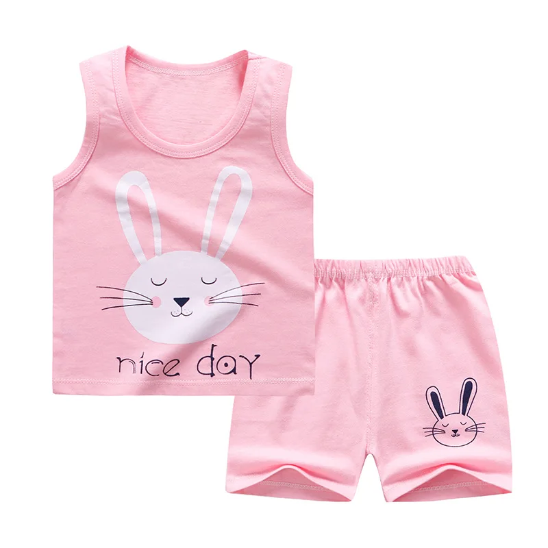 

Summer Baby Sets Clothes Clothing Cotton Boy Clothing Sets 2pcs T-shirt Kids Girls Clothes Set, Picture shows