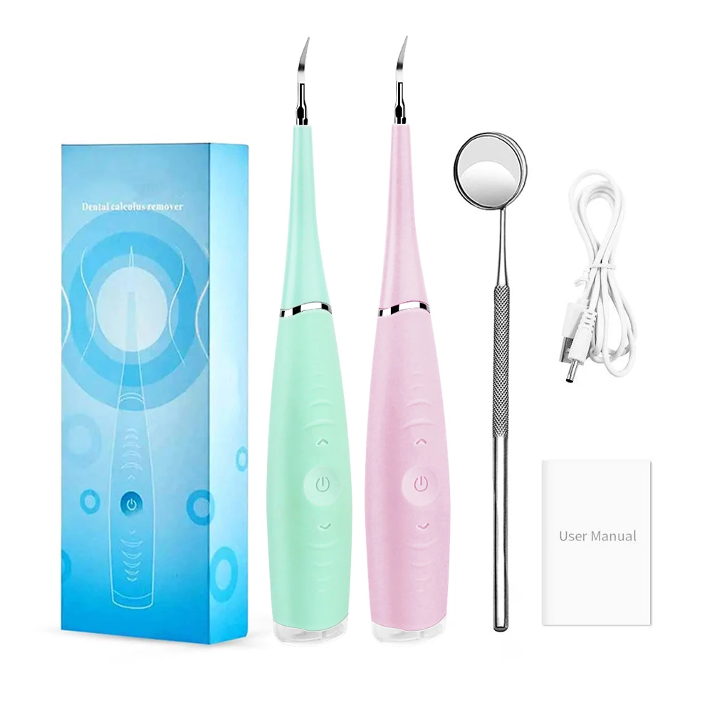 

2022 top selling electric sonic dental calculus remover IPX6 waterproof 5 speed tooth scraper tartar removal cleaner, Pink and blue