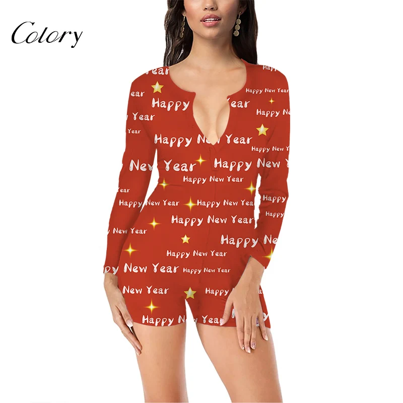 

Colory Couple Pajamas Sets New Year's Heels Sexy Tablet For Women, Picture shows