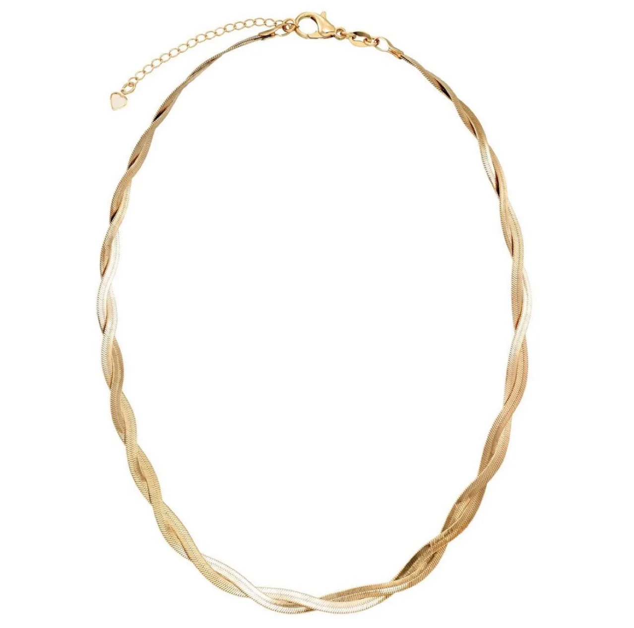 

Geometric type multi-woven 18k gold-plated stainless steel square punk necklace