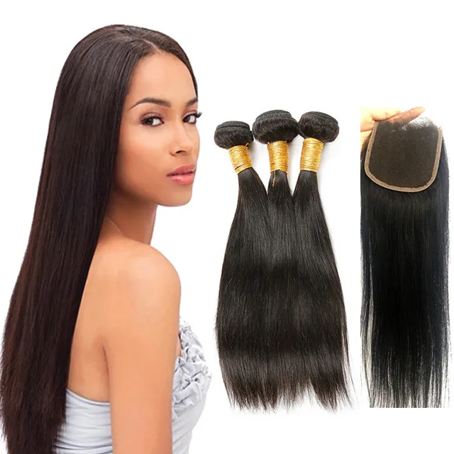 

Excellent quality mink Brazilian virgin human hair transparent lace closures, 4x4 6x6 hd Brazilian 3 bundles with lace closure, Natural colors