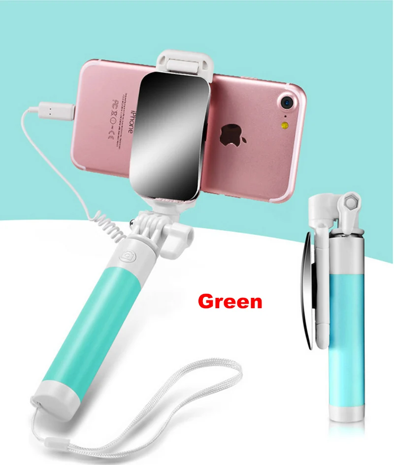 

Selfie Sticks Extendable Handheld Camera Phone Self Timer Pole with a mirror Artifact Palo Selfie Monopod Tripod For iPhone