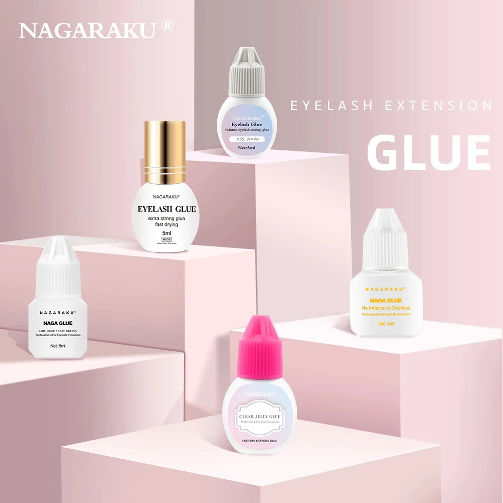 

NAGARAKU Eyelashes Makeup 3 Different Glue for Lashes Eyelash Glue Low Smell Non Odorless Fast Dry Sticker Connecting Fans