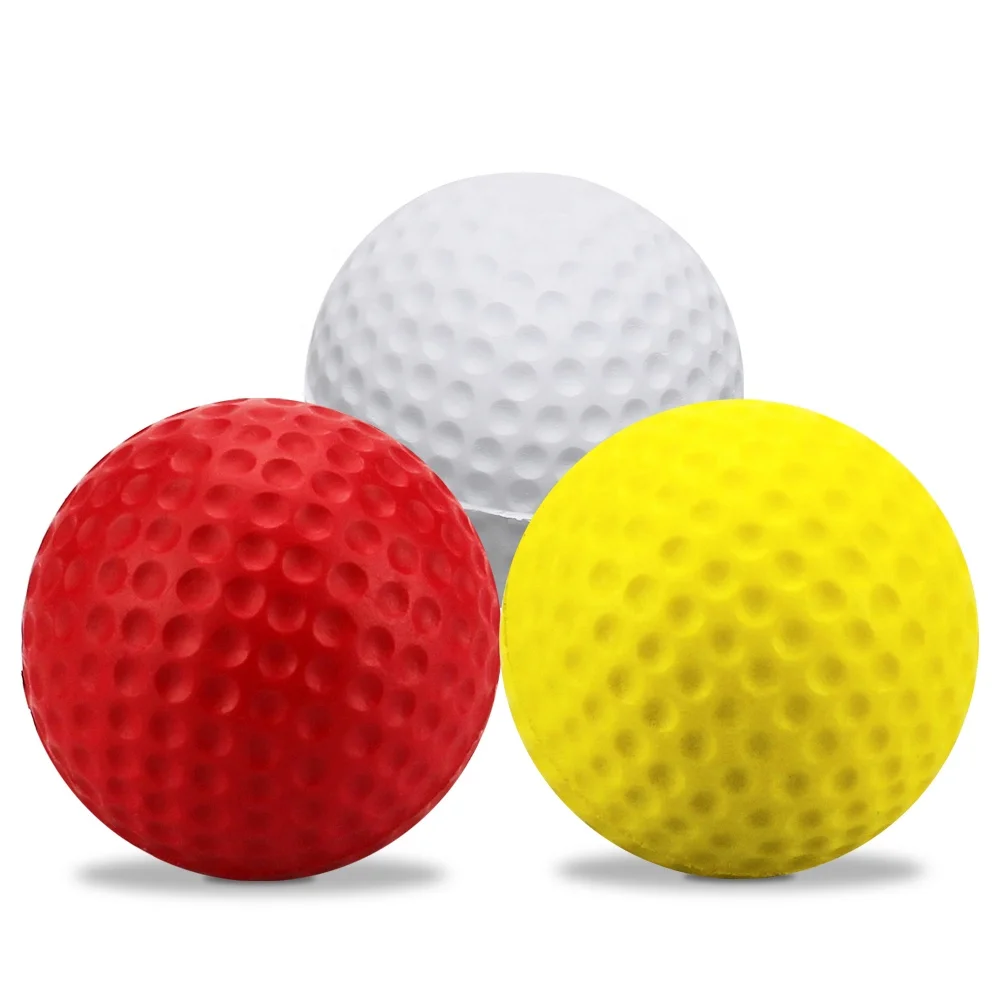 

PU Foam Golf Balls Sponge Elastic Indoor Outdoor Practice Training, Multicolor