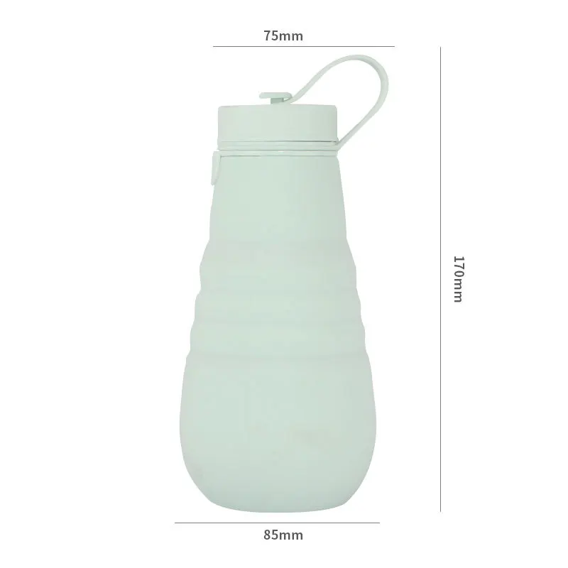 

Outdoor silica gel sports folding water cup portable thermos bottle can be customized