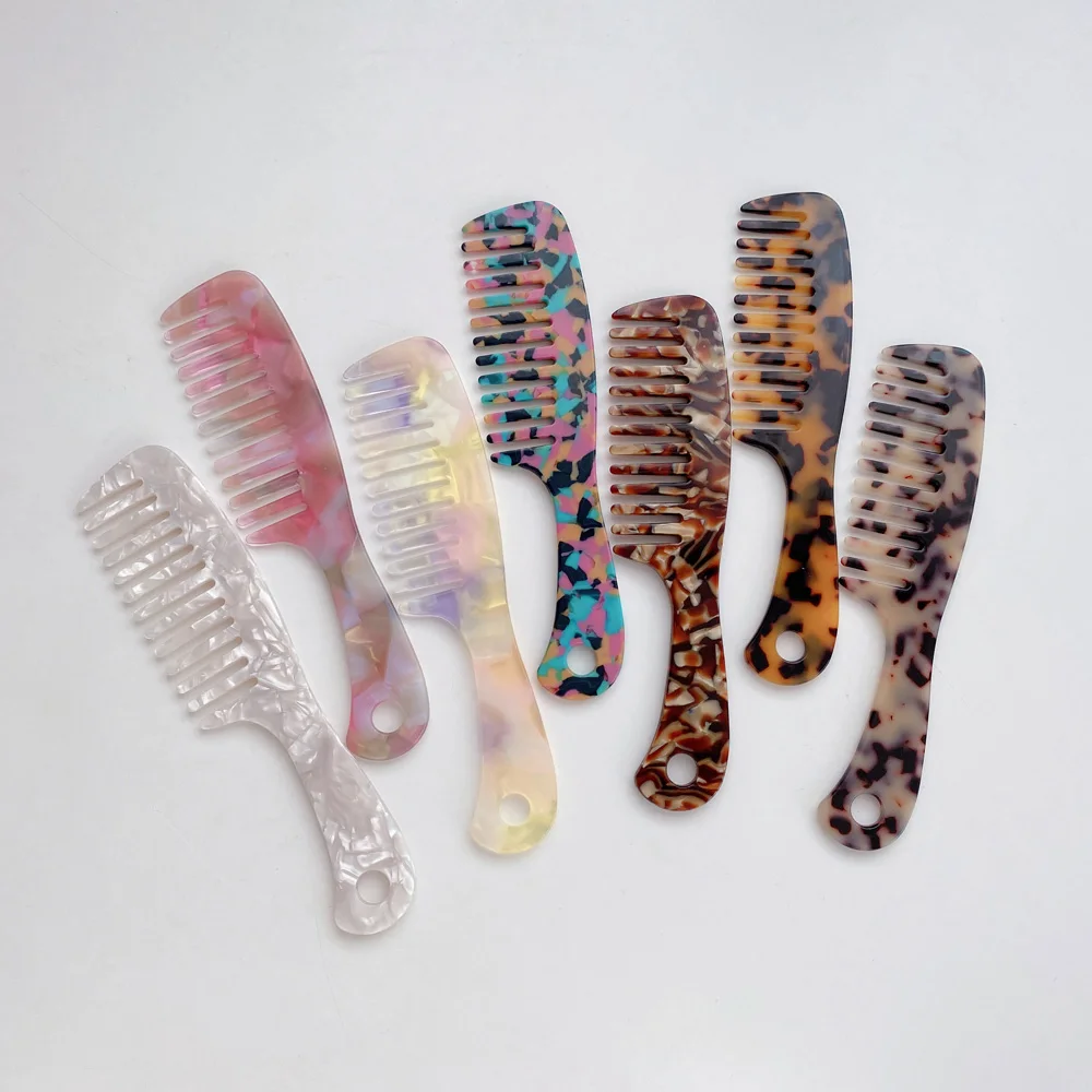 

Fancy Large Acetate Wide Tooth Hair Combs Custom Logo Tortoise Shell Hair Detangling Comb for Thick Curly Wavy Long Hair