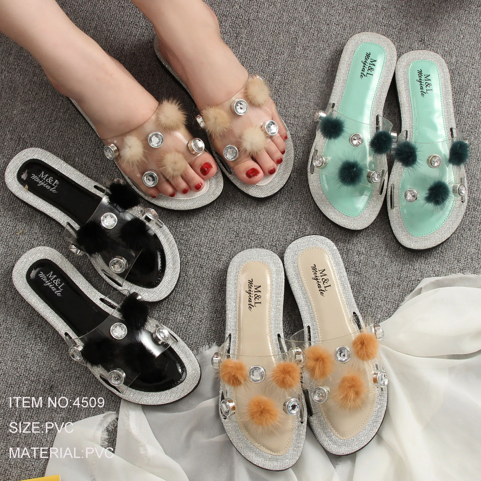 

ladies white fashion sandals number printing slippers for woman