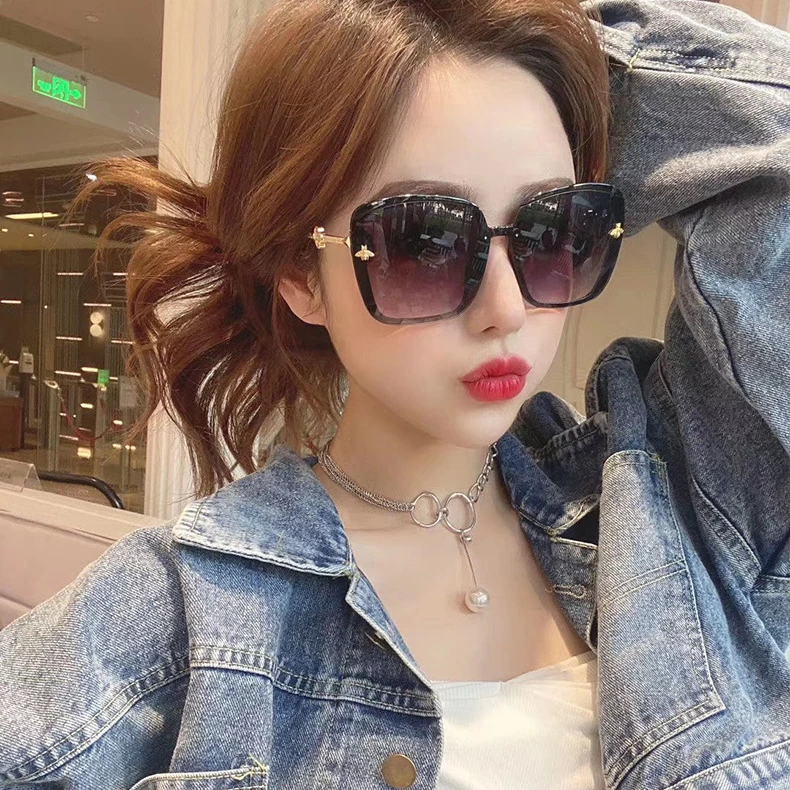 

GGmg6045 hot sale wholesale sun shades metal honeybee square women sunglasses