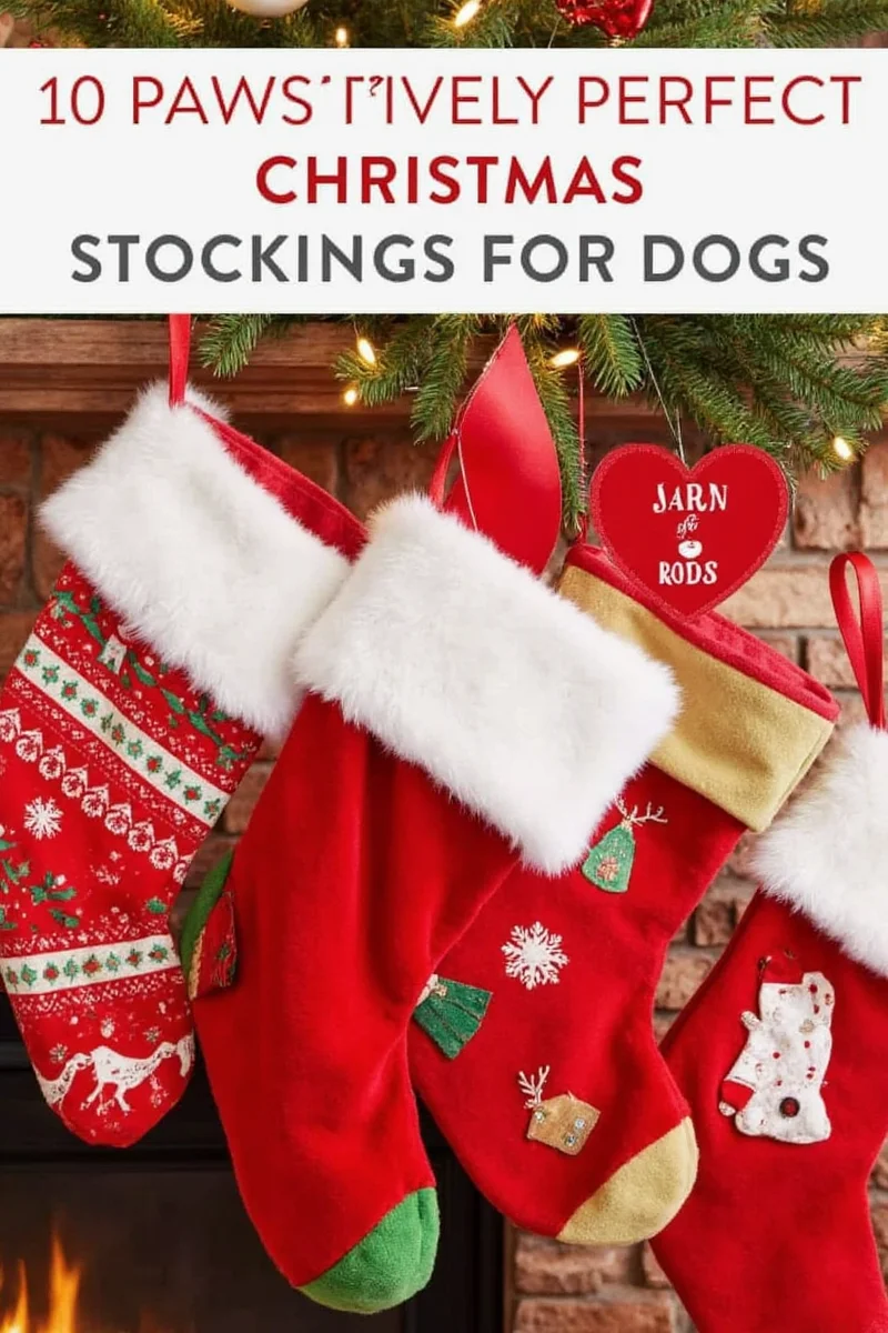 AmazonBasics red and white dog stocking with reindeer pattern