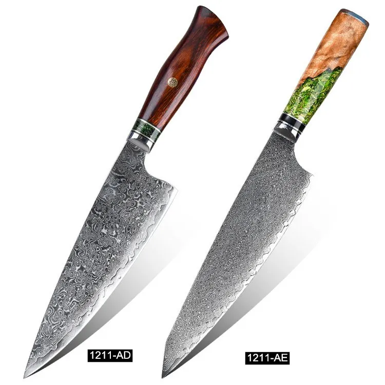 

New arrivals 9 inch chef knives 67 layers damascus steel meat cleaver household kitchen knife sharp VG10 chaff handle