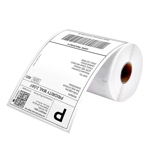

Hot Sell 4x6 Thermal Shipping Label 500pcs 1" core Ebay Packing Thermal Address Label Strong Adhesive Blank Thermal Label