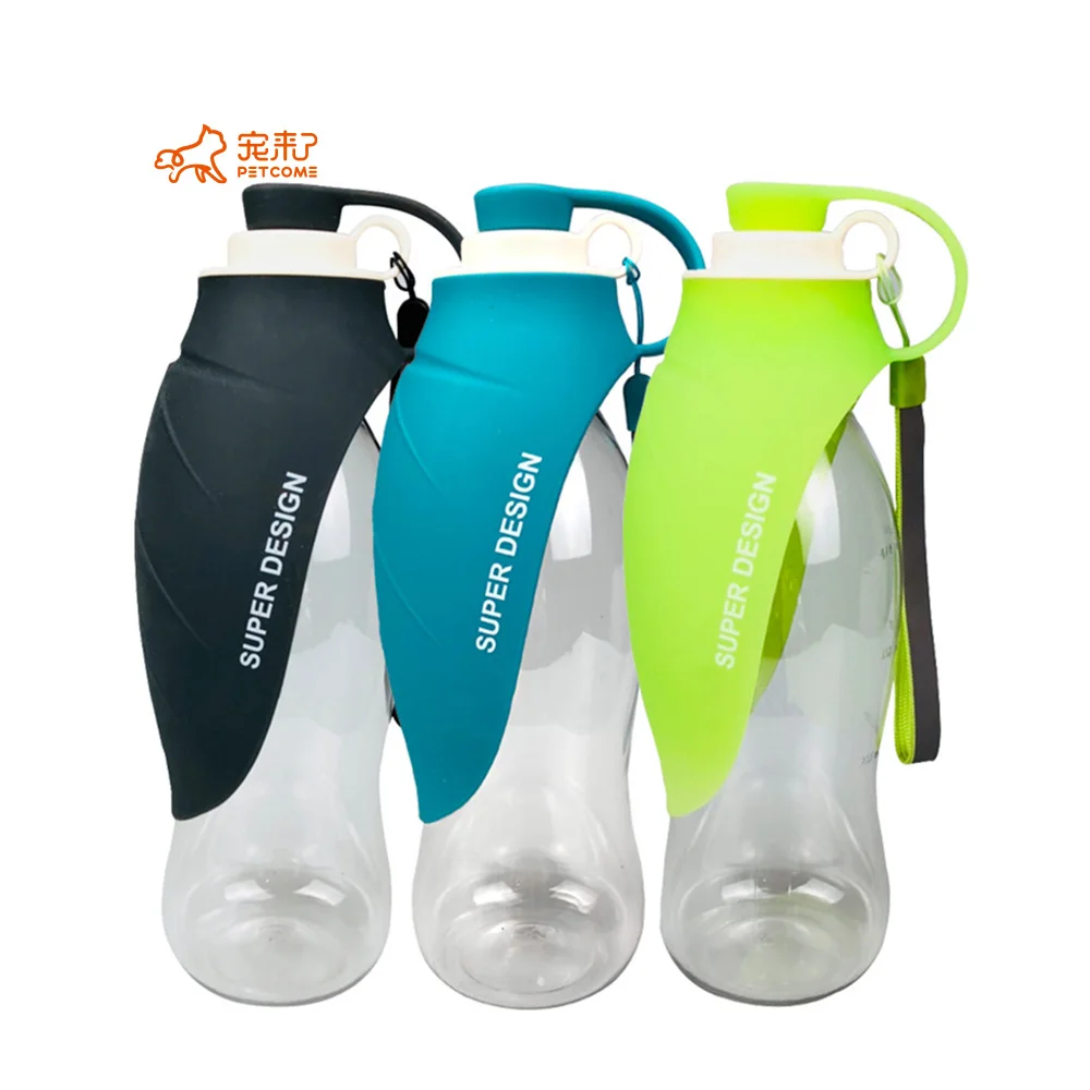 

PETCOME Amazon Popular High Quality Multifunctional Narrow Mouth Nozzle Squeeze Out Regular Dog Bottles Water 580ML, 5 colors