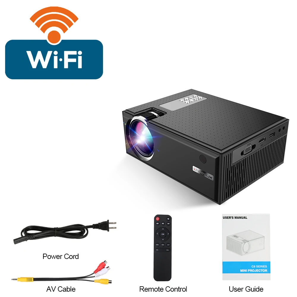 

wireless video projector 3d Shenzhen CHEERLUX 1080p LED projector, Black / white