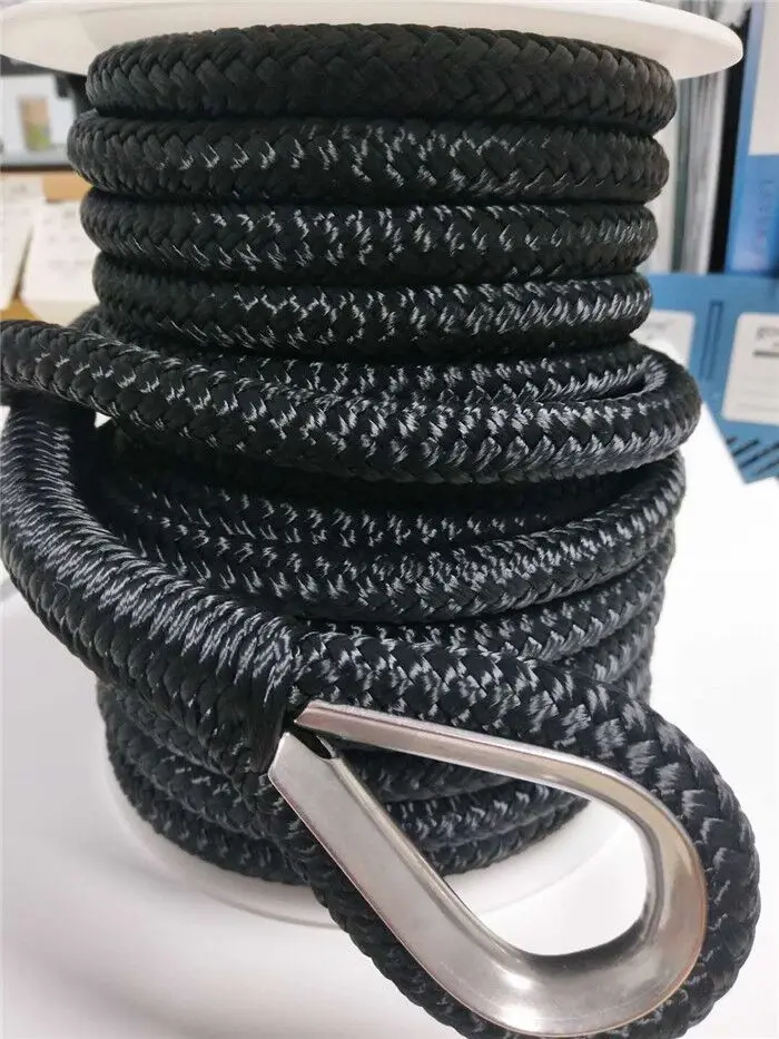 Hot sale Top quality customized package and size double braided nylon/polyester marine rope anchor line