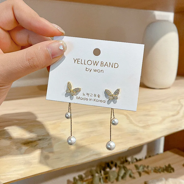 

2020 butterfly pearl drop new fashion earings