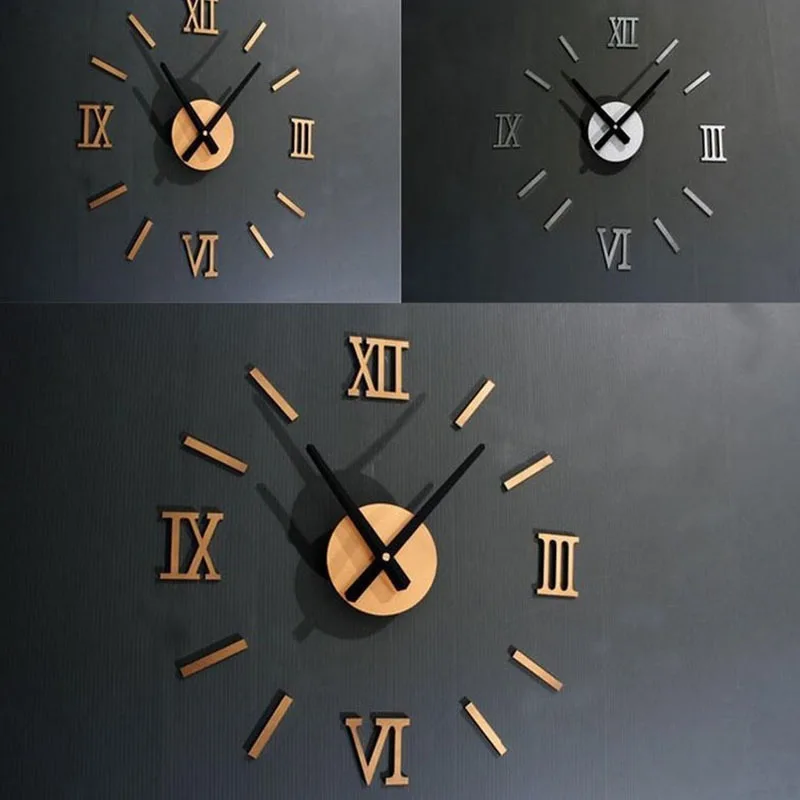 

Creative acrylic DIY fashion Roman scale silent wall clocks, Multi