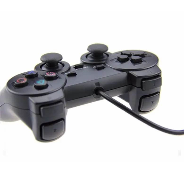 

Black Double Dual Vibration Vibrating Comfortable Wired Gamepad Joystick Pad Game Controller for SONY PS2 Dual Shock Control, Red/white/black