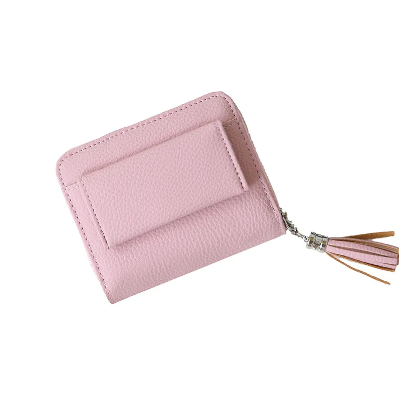 

Folding Door Multi-Card Case Wallet Ladies Solid Color Long Wallet Mini Card Holder Coin Purse, Customized color