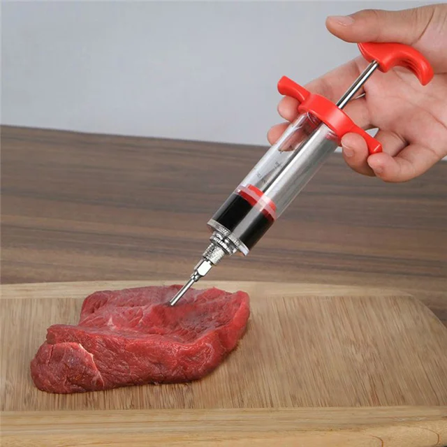 

Meat Marinating Seasoning Syringe Kitchen Cooking Sauce Meat Injectors Kitchen Accessories, As show