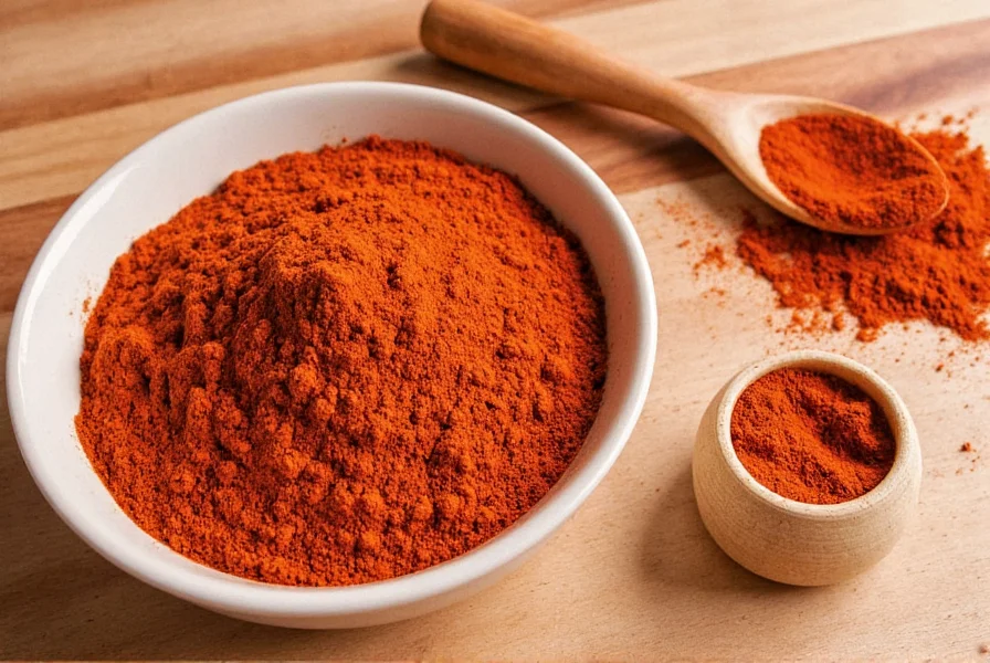 Step-by-step process of creating homemade smoked paprika substitute with measuring spoons and ingredients