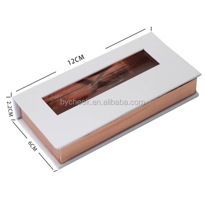 

Factory OEM private label eyelash box Vendor empty 3D 5D eyelashes white rose gold magnetic eyelash packaging box, White and rose gold