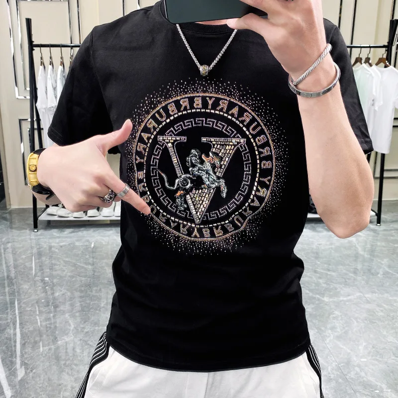 

Wholesale t shirts for men stylish 2021 fashion high quality t shirts in bulk men's o-neck t-shirts trends Tshirt men