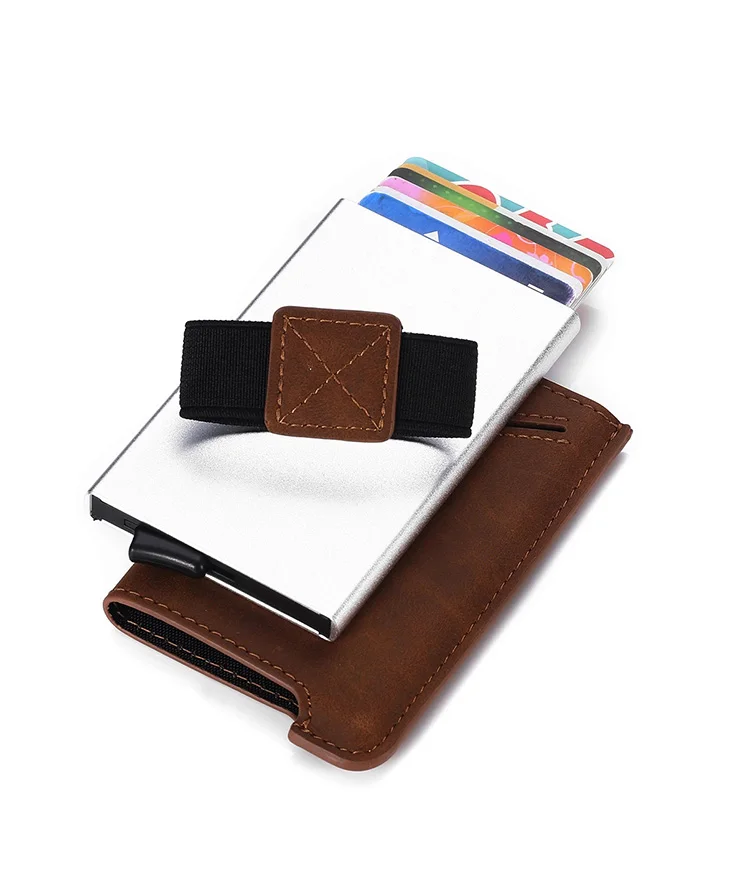 

Wholesaler luxury short wallet metal rfid business men leather colors made card holder colorful customized id card holder, Various colors available