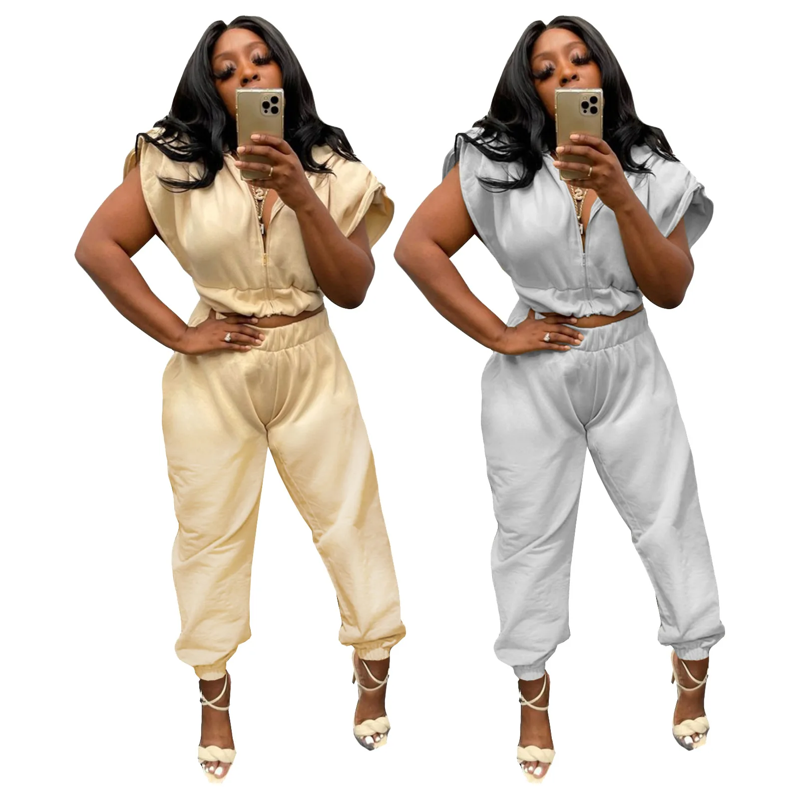 

Fall 2021 Clothing Women Newest Hoodie Top Joggers Set Casual Breathable Joggers 2 Piece Pants Set Women