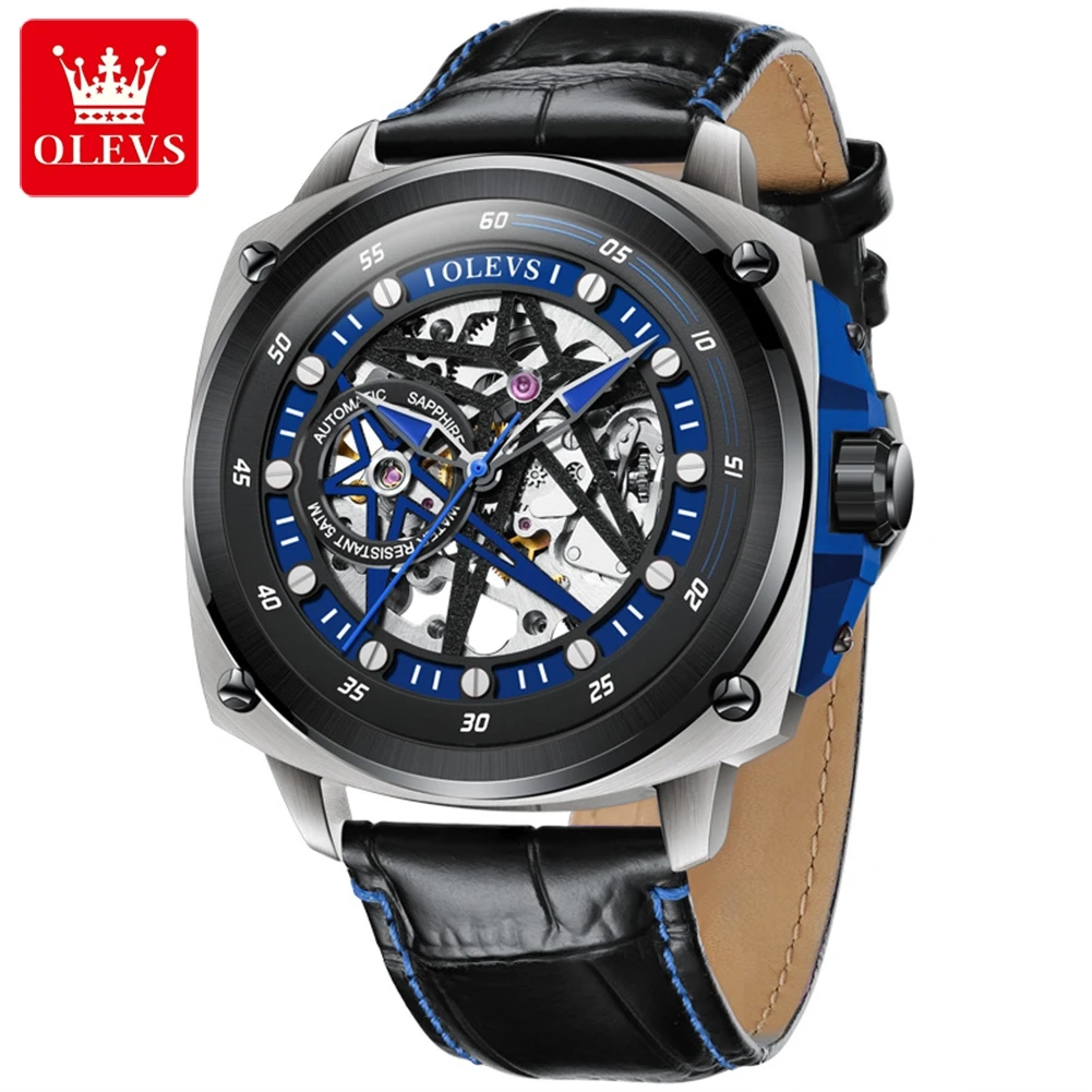 

OLEVS 6682 Watch For Men Japan Quartz Movement Leather Strap Big Dial Casual Sport Calendar Waterproof Watch Relogio Masculino