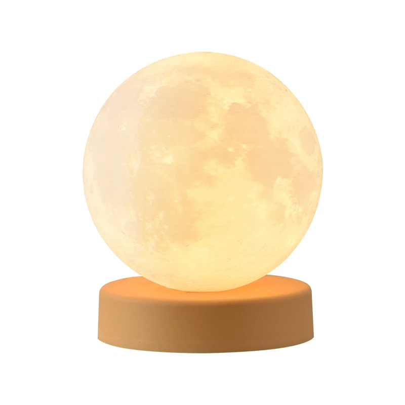 Indoor home decor gifts moon shape lamp rechargeable USB table lamp modern simple design touch control dimmable LED night light