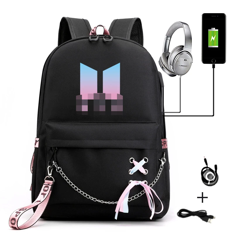 

Wholesale Kpop Merchandise Bt21 Kpop Backpack Bt21 School Bags Student Backpack, As picture shows