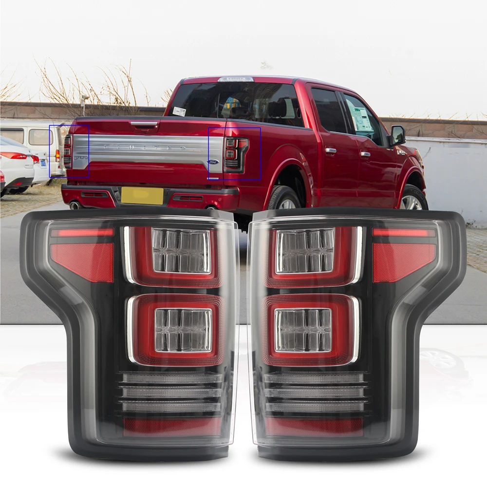 Car Full LED Tail Lamp for Ford F150 Tail Lights 2015-2018 for USA F-150 Raptor Version with Red Signal