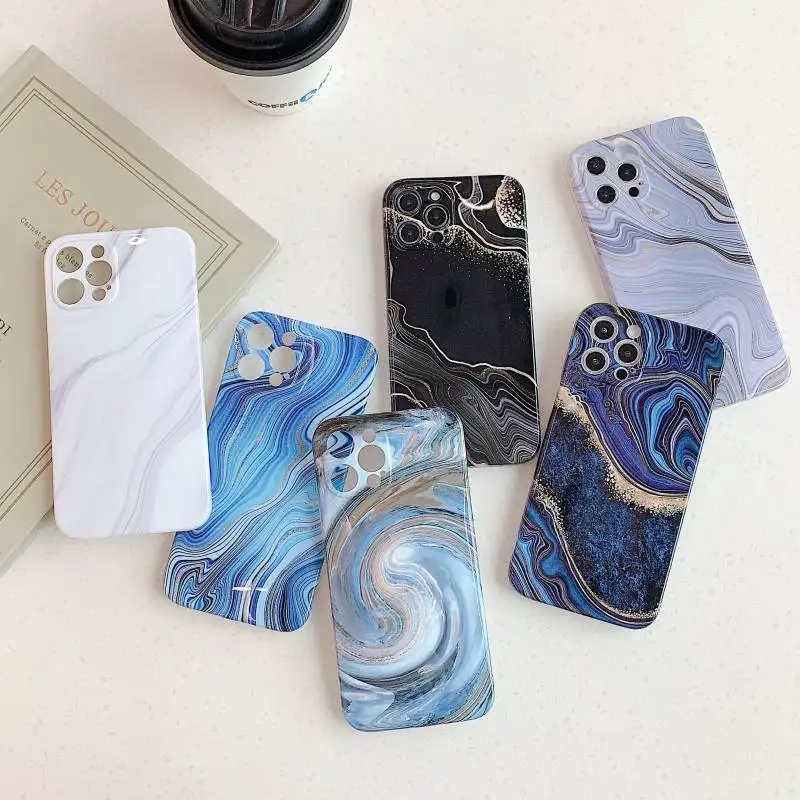 

NEW Glossy Marble Phone Case For iPhone 12 11 X XR XS Pro Max 7Plus 8Plus SE 2020 Hot Style Fashion Soft TPU Back Cover
