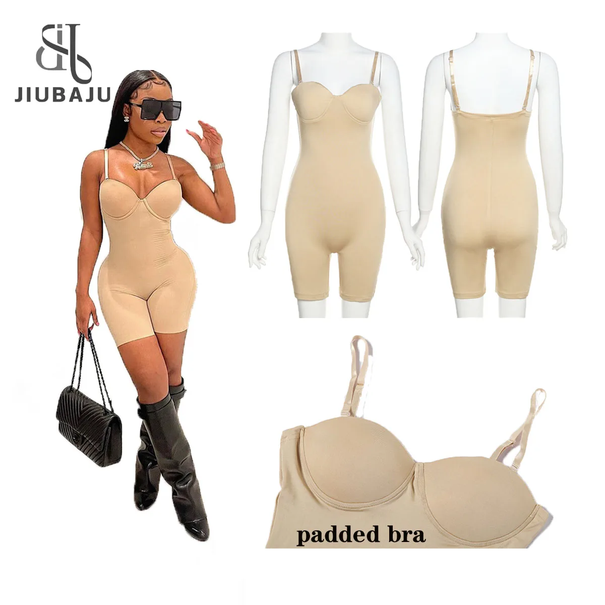 

2022 New Arrivals Off The Shoulder Jumpsuit Women Sexy Padded Bra Girls Romper Pink Shorts Jumpsuit, As picture