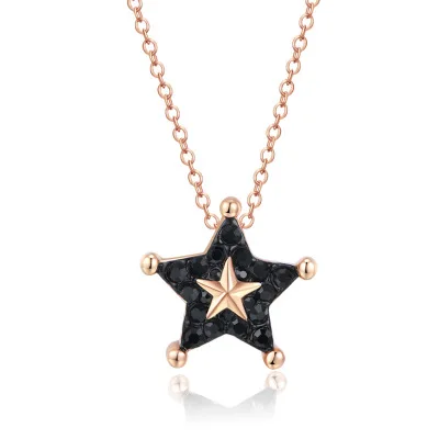 

New Trend Simple Necklace Five-Pointed Star Pendant Collarbone Chain Necklace, Rose gold , sliver