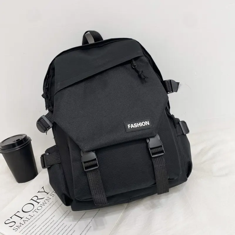 

Wholesale Unisex 2021 New Suitable Student Backpacks Canvas School Bags Teenagers Backpacks, Black,white