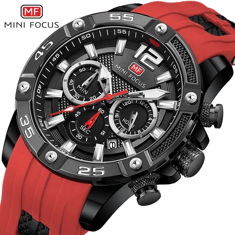 

Mini Focus 0349 Silicone Chrono Mens Watches Luminous Waterproof Man Wrist Watch Sport