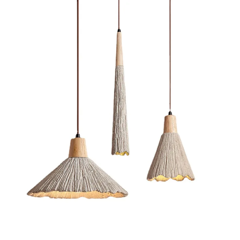 

Nordic restaurant decorative chandelier modern living room home cement light wabi-Sabi bedroom bedside pendant lamp