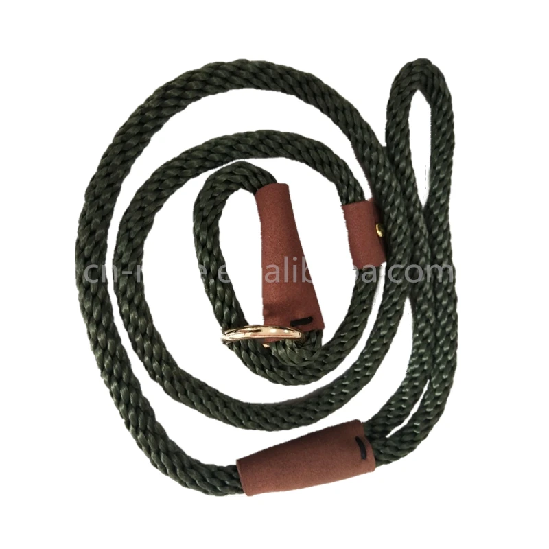 Customized Solid Braided Pet Dog Rope Adjustable Slip Lead Dog Leash