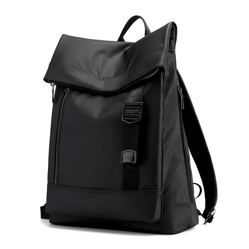 

Anti theft urban styles college school tablet PC shoulder rucksack roll up large capacity travel black daily rolled top backpack