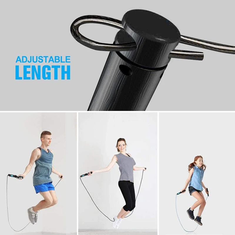 Calorie Counter Jump Rope Digital Weighted Counting Speed Skipping Rope  Adjustable Cordless Jumping Rope with Time Setting