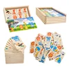 High Quality Wooden Animal Domino Puzzle for Children's Preschool Education