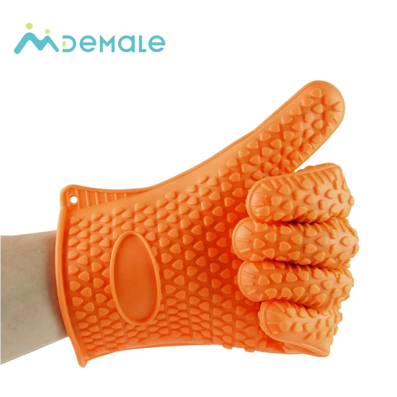 

Silicone Heat Resistant silicone kids cooking bbq gloves cotton silicone for Cooking Baking Tool, Orange red blue green