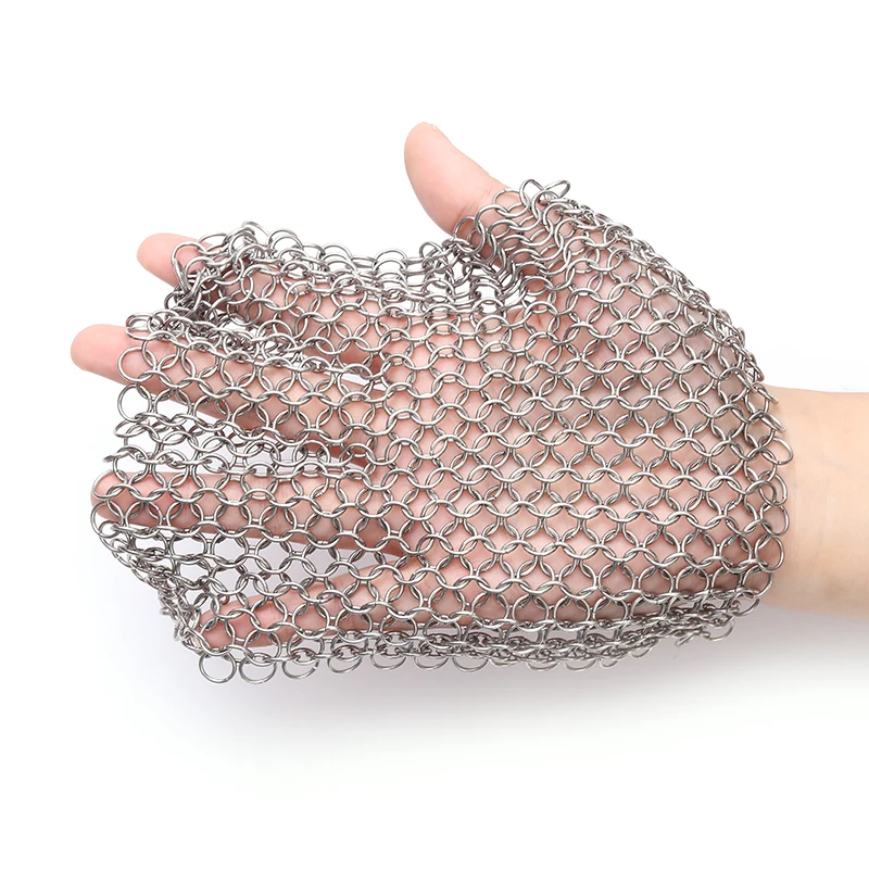 

Kitchen Cleaner Double or Single Stainless Steel Ring, Pot Chainmail Scrubber, Custom color