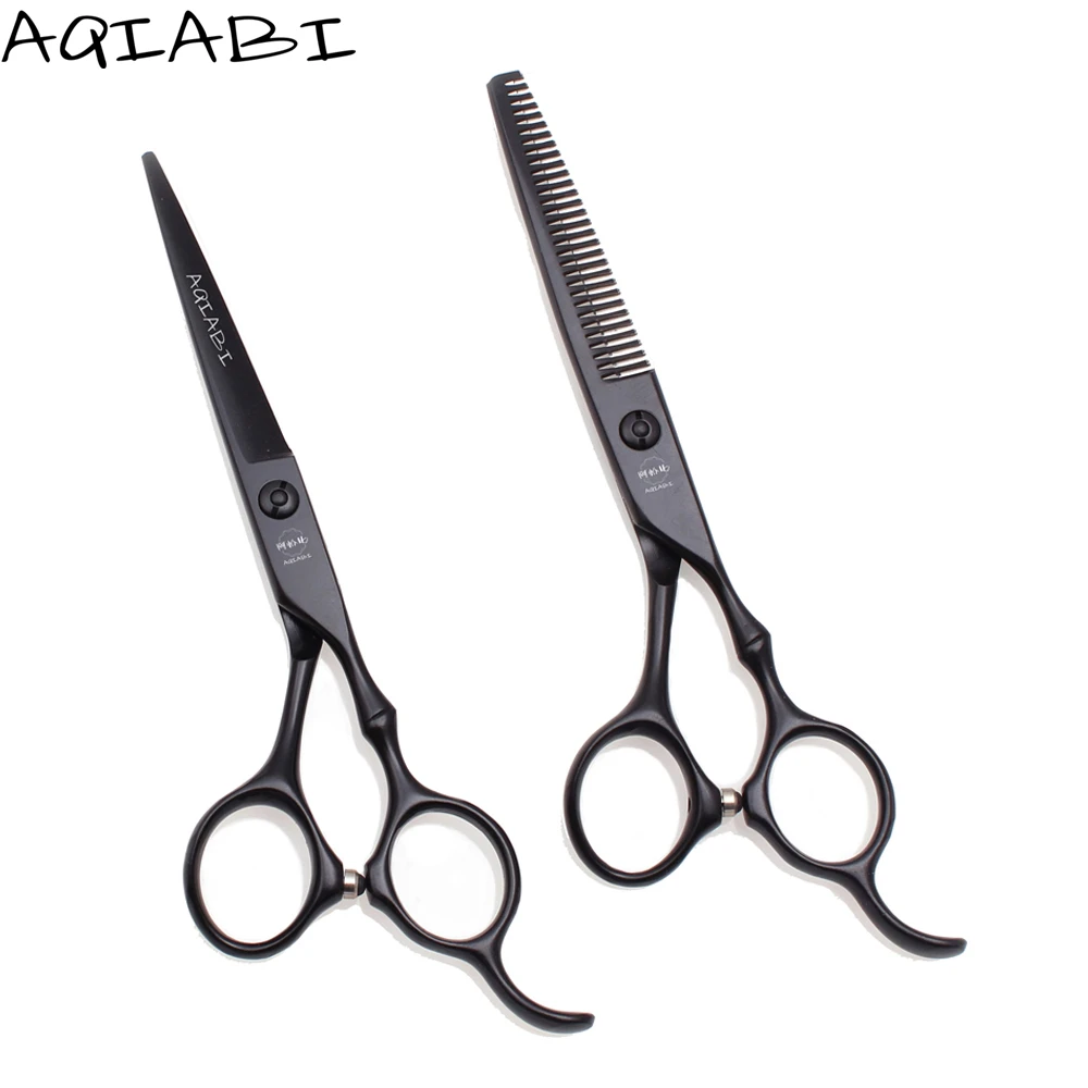 

Hairdressing Scissors 5.5'' 6" AQIABI JP Steel Barber Thinning Shears Hair Cutting Scissors Hair Scissors Salon Black A9030, Black color