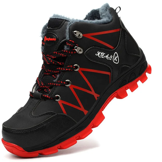 

2019 Winter Work Safety Shoes Waterproof Men's Boots Outdoor Warm Waterproof Non-slip Ankle Snow Boot Thick Plush Rubber Nonslip
