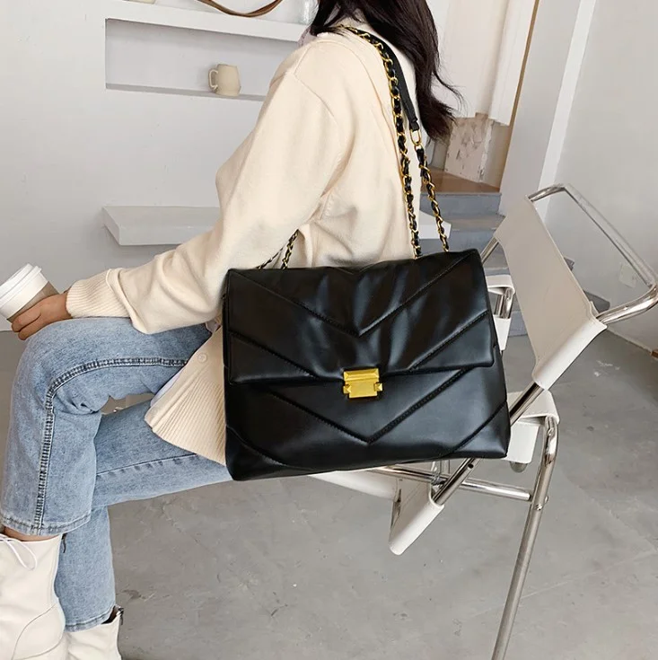 

2021 new all-match chain shoulder bag simple diagonal ladies large-capacity shopping bag handbag