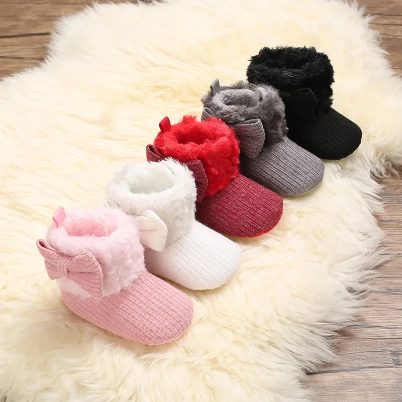 

Bow Newborn Cotton Toddler Baby Ankle Snow Boots Baby Booties for Girls